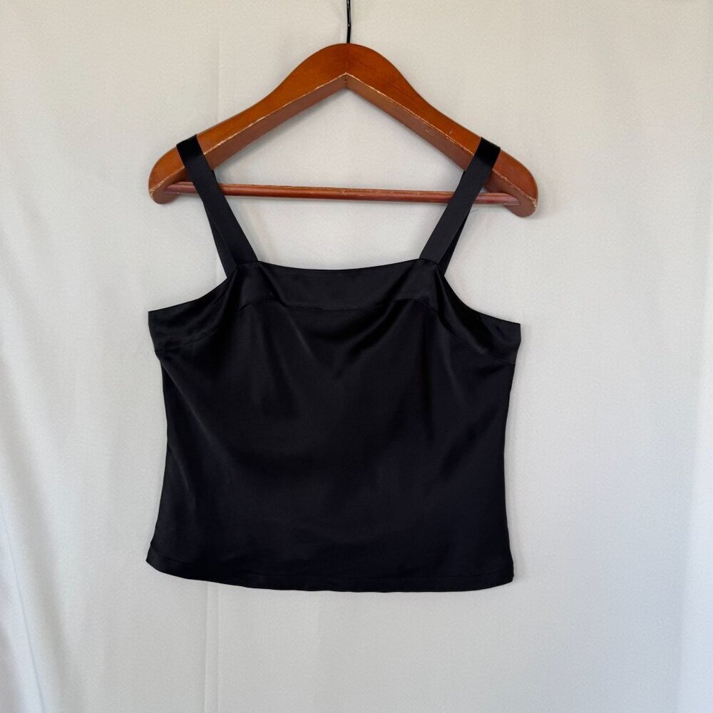 Vintage 80s Victorias Secret Gold Label black 100% Silk Tank Top Camisole Size M